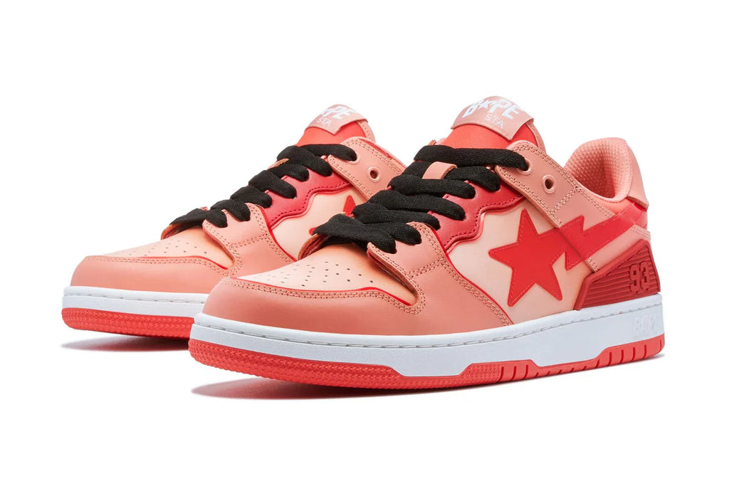 BAPE Sk8 Sta #5 ‘Red’ Sneakers – Bold Streetwear Skate Low-Tops