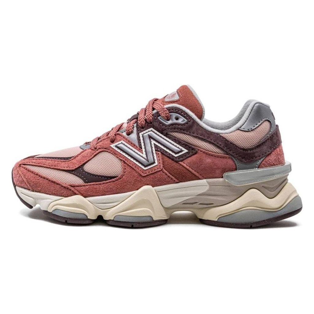 New Balance 9060 ‘Cherry Blossom Pack – Mineral Red / Truffle / Rain Cloud’ Trainers – Suede Mesh Sneakers with ABZORB & SBS Cushioning (U9060TRU)