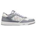Dior B27 Uptown Low-Top Sneakers – Grey Calfskin & White Dior Oblique Galaxy Leather