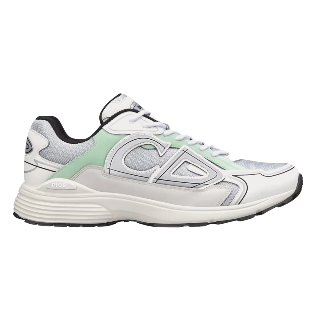 Dior B30 Mesh & Technical Fabric Grey/Light Green Low-Top Sneakers