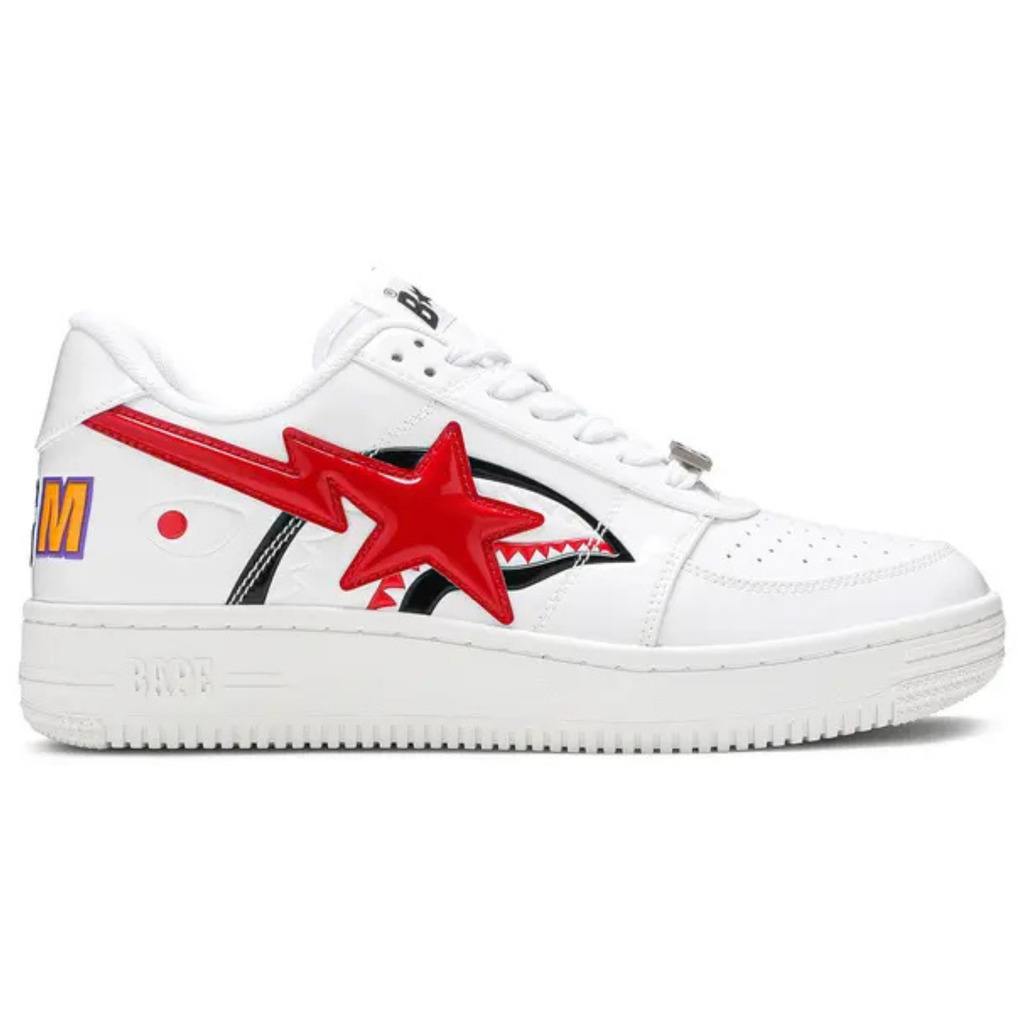 Bapesta Low ‘White Shark Face’ Sneakers – Iconic Streetwear Trainers