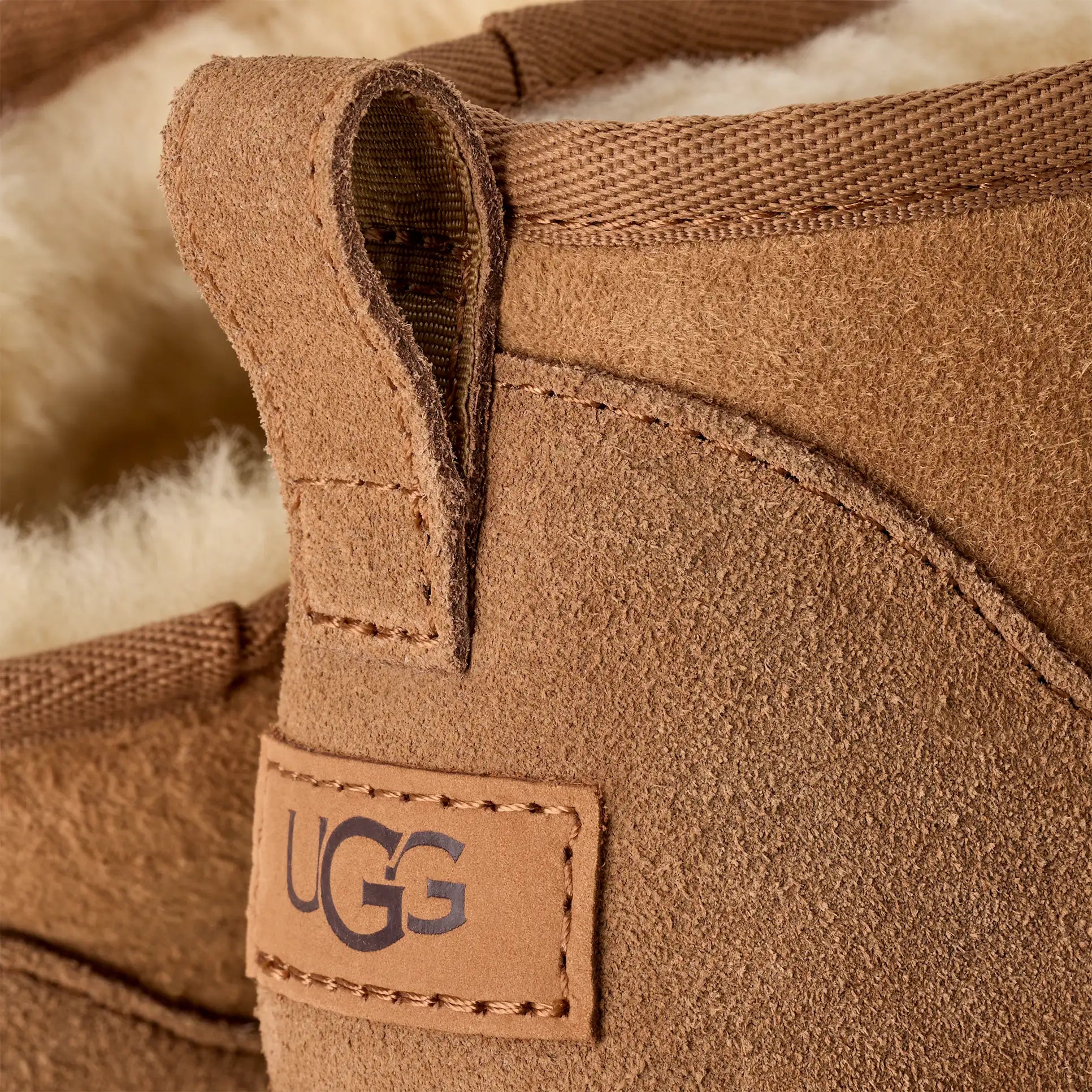 UGG Women’s Classic Ultra Mini Boot Chestnut – Suede Ankle Boots with Sheepskin Comfort