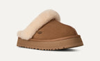 UGG Women’s Disquette Slippers Chestnut – Suede Platform Slip-On Comfort Slippers