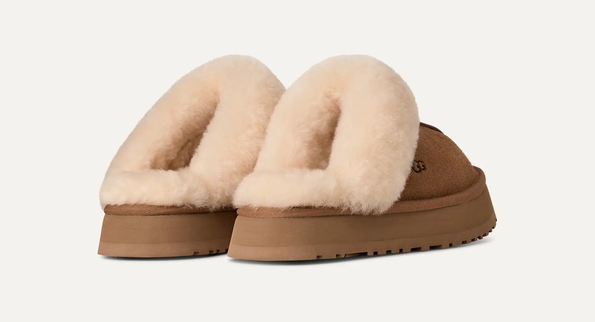 UGG Women’s Disquette Slippers Chestnut – Suede Platform Slip-On Comfort Slippers