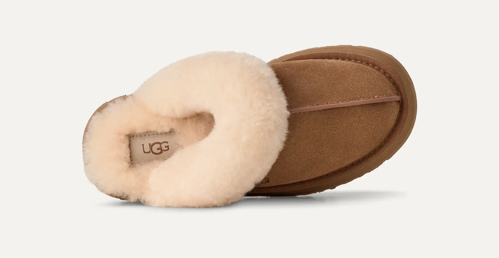 UGG Women’s Disquette Slippers Chestnut – Suede Platform Slip-On Comfort Slippers