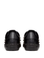 Valentino Rockstud Untitled Black & Gold Leather Sneakers – Luxury Designer Trainers
