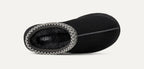Women’s Tasman II Black Suede Slippers – Slip-On Clog Comfort Shoes with Embroidered Detail