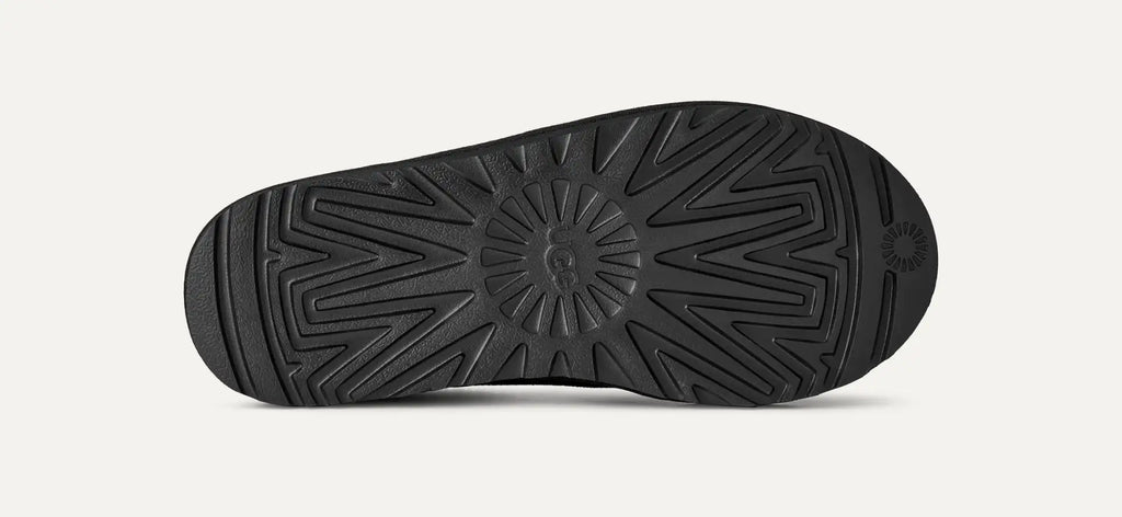 Women’s Tasman II Black Suede Slippers – Slip-On Clog Comfort Shoes with Embroidered Detail