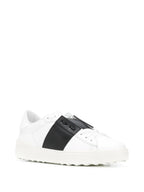 Valentino Calfskin Open Sneakers ‘White Black’ – Luxury Designer Trainers