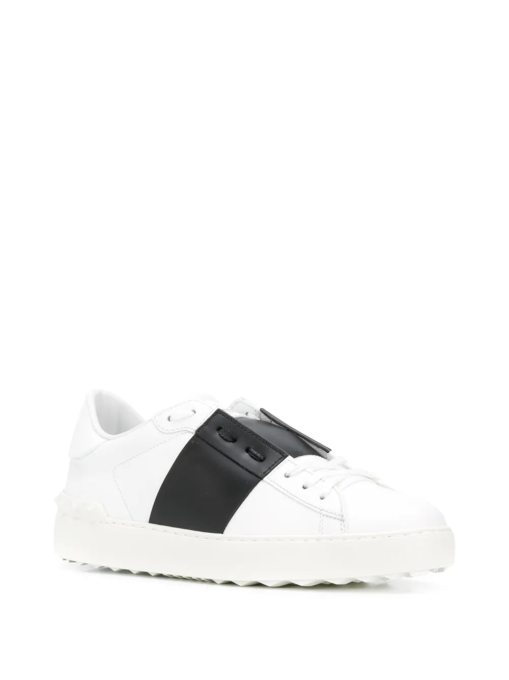 Valentino Calfskin Open Sneakers ‘White Black’ – Luxury Designer Trainers
