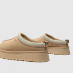 UGG Tazz II Sand Platform Slippers – Suede Slip-On Clogs with Comfort Sole