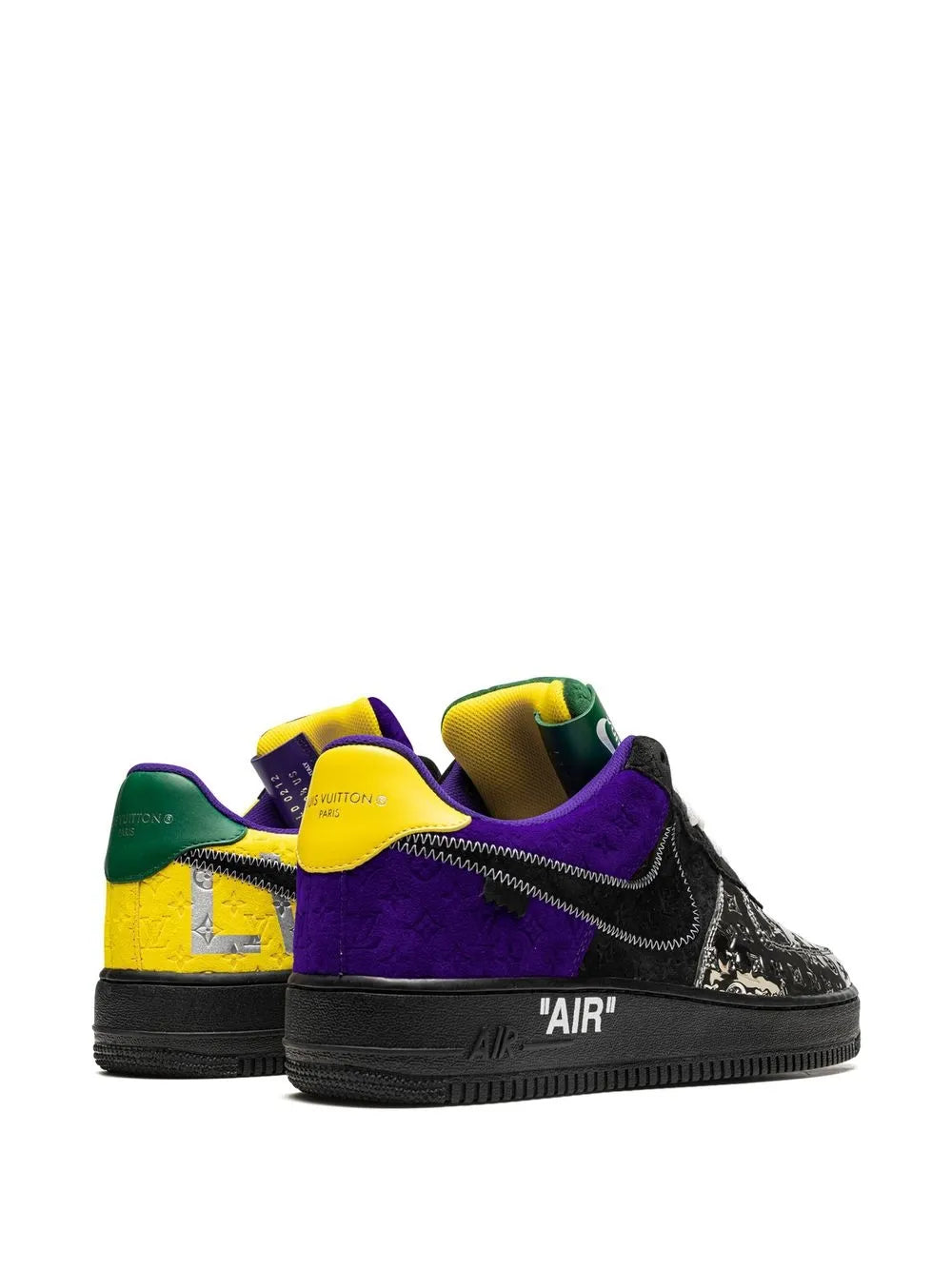Louis Vuitton x Nike Air Force 1 Low by Virgil Abloh Black Metallic Silver – Designer Collaboration
