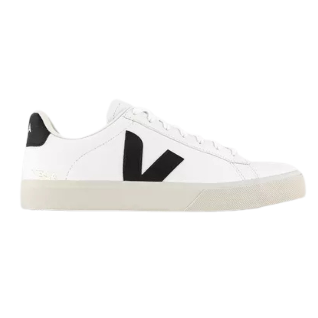 VEJA Campo Trainers – White Black Leather Sneakers