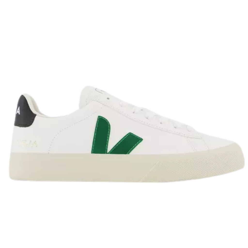VEJA Campo Trainers ‘White Emeraude Black’ – Sustainable Leather Sneakers
