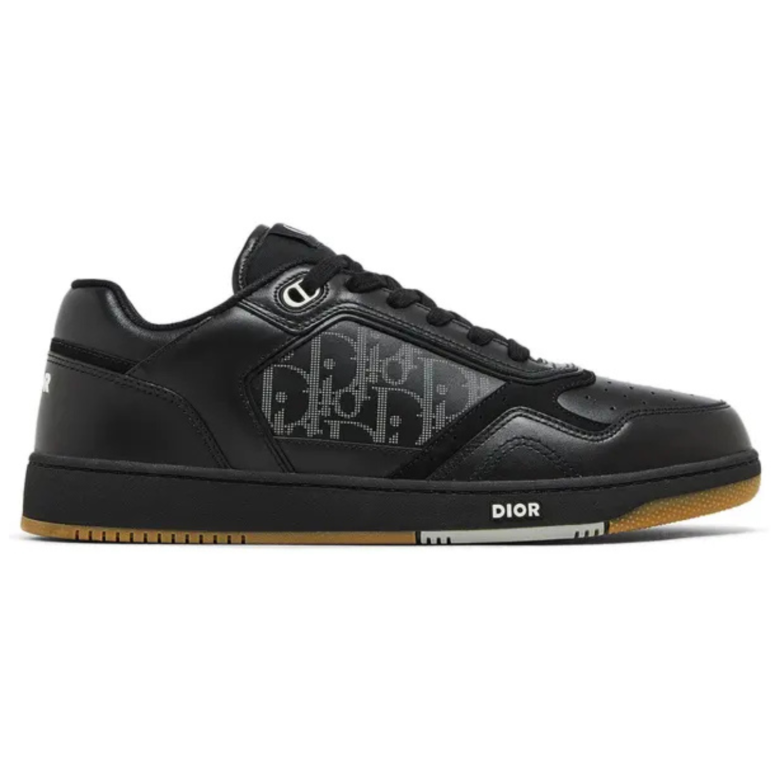 Dior B27 Uptown Low-Top Sneakers – White Calfskin, Black Denim & Oblique Galaxy Leather (Copy)