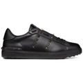 Valentino Rockstud Untitled Black & Gold Leather Sneakers – Luxury Designer Trainers