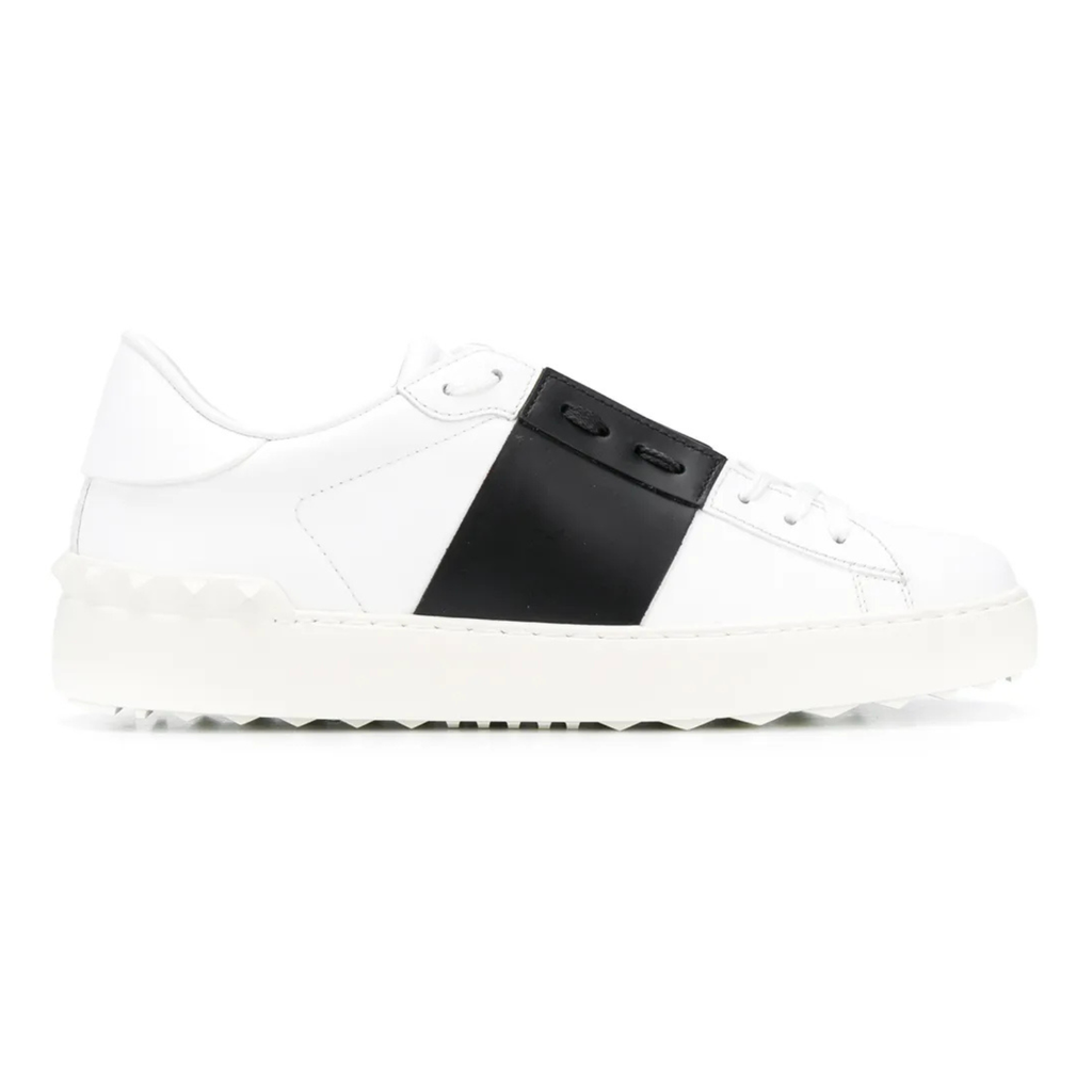 Valentino Calfskin Open Sneakers ‘White Black’ – Luxury Designer Trainers