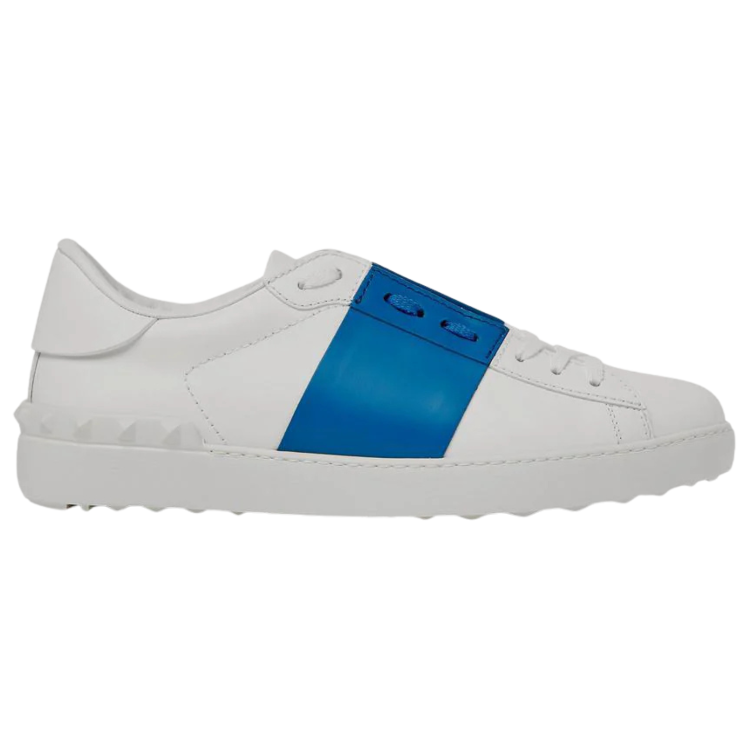 Valentino Open Striped Leather White Low-Top Sneakers – Luxury Designer Trainers