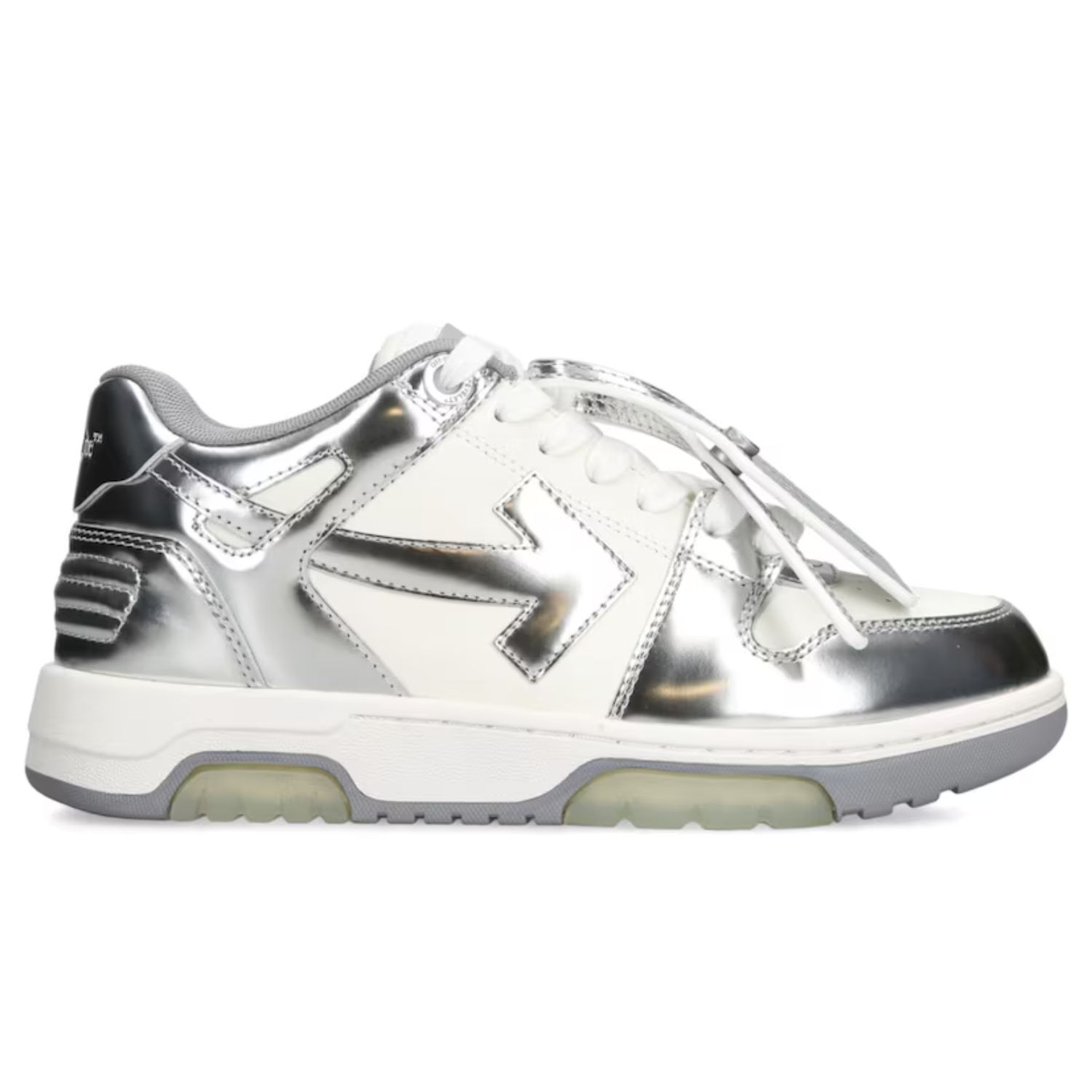 Off-White Leather Out of Office ‘Reflective Silver’ Sneakers – Luxury Streetwear Trainers