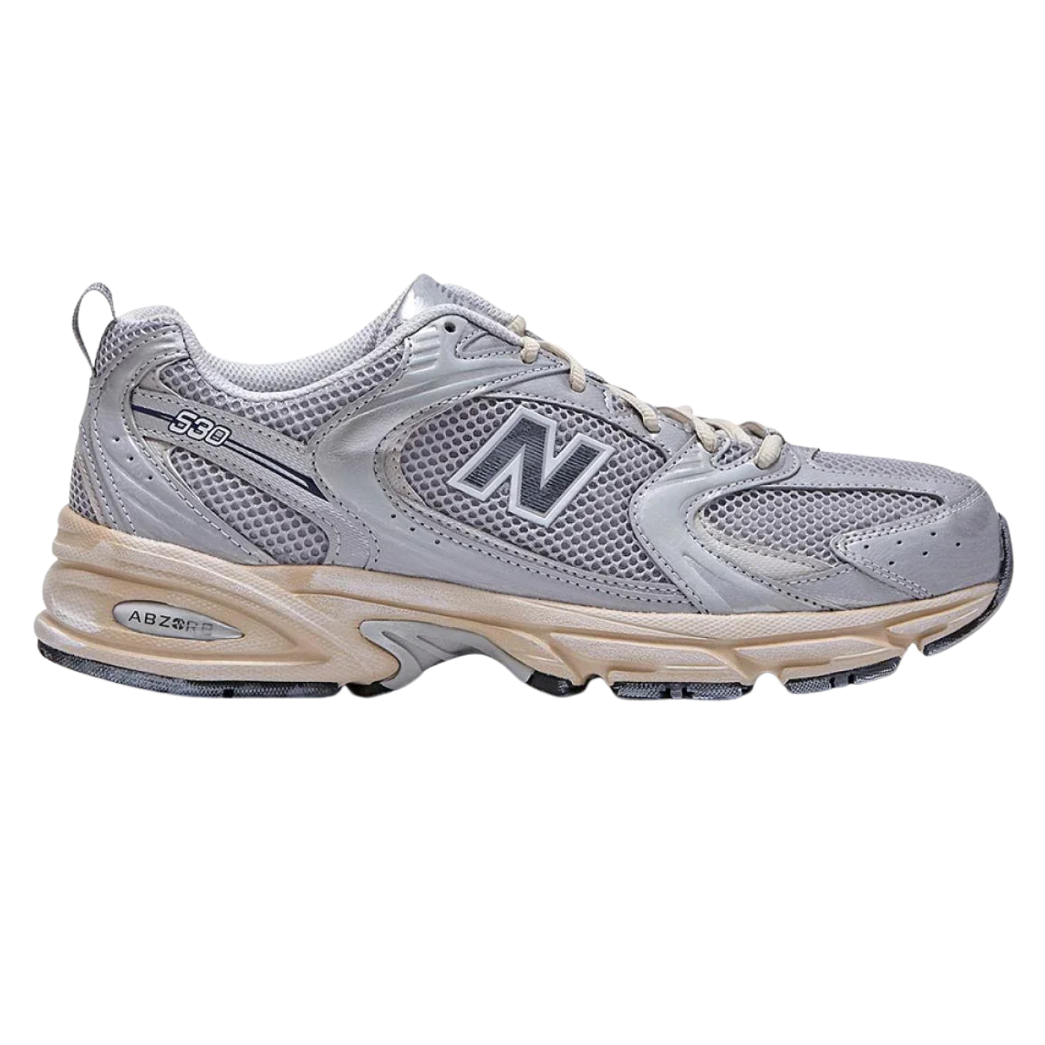 New Balance 530 ‘Silver’ Trainers – Mesh & ABZORB Cushioning (MR530VS)