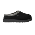 Women’s Tasman II Black Suede Slippers – Slip-On Clog Comfort Shoes with Embroidered Detail