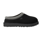 Women’s Tasman II Black Suede Slippers – Slip-On Clog Comfort Shoes with Embroidered Detail