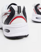 New Balance 530 ‘White Silver Red’ Trainers – Mesh Running Sneakers with ABZORB Cushioning