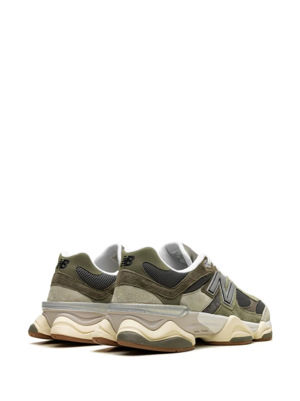 New Balance 9060 ‘Green / Grey’ Trainers – Chunky Mesh & Suede Sneakers with ABZORB & SBS Cushioning