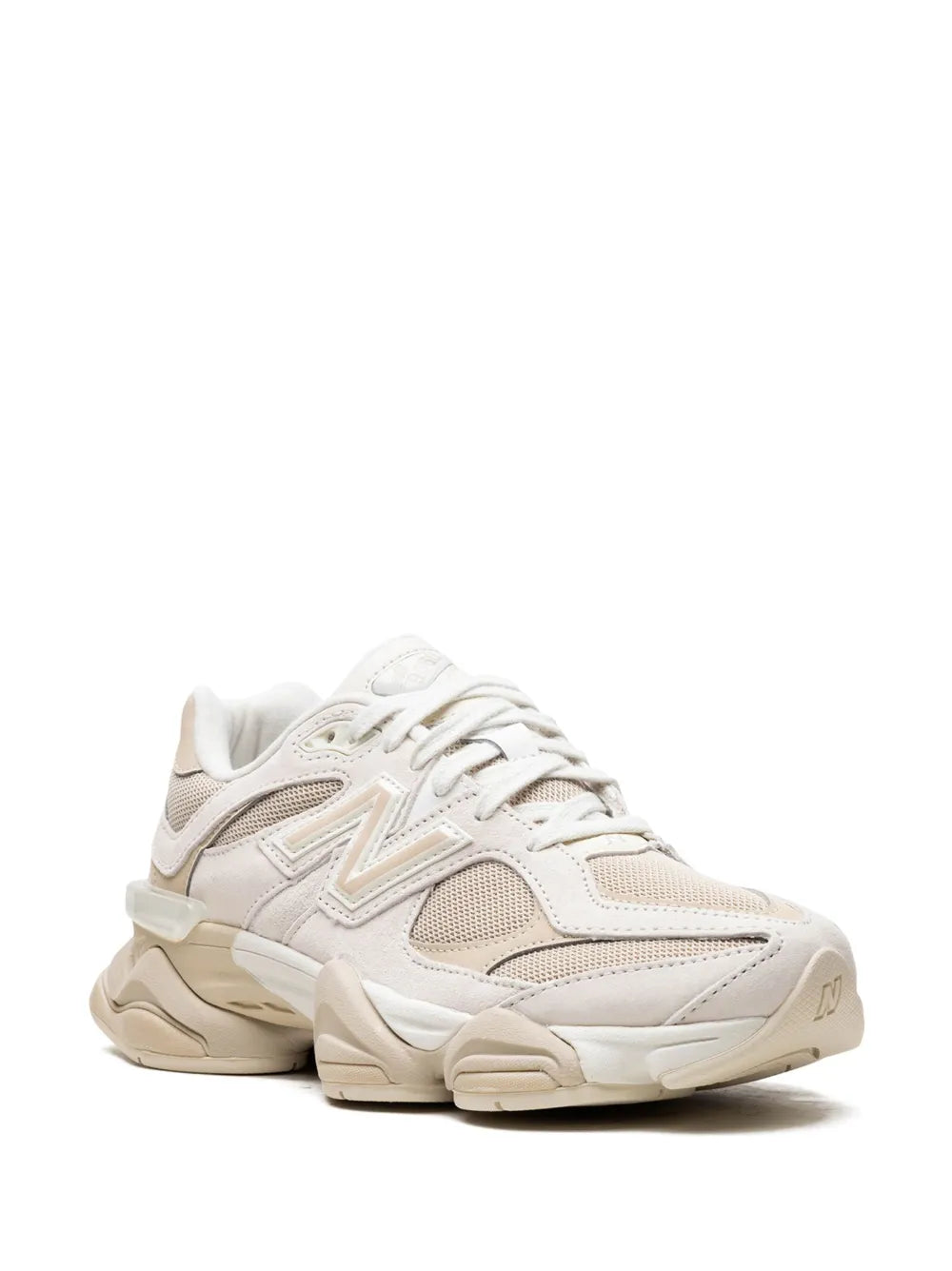 New Balance 9060 ‘Beige White’ Trainers – Chunky Suede Mesh Sneakers with ABZORB & SBS Cushioning