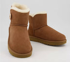 UGG Mini Bailey Button II Boots Chestnut Suede – Women’s Sheepskin Ankle Boots with Button Detail