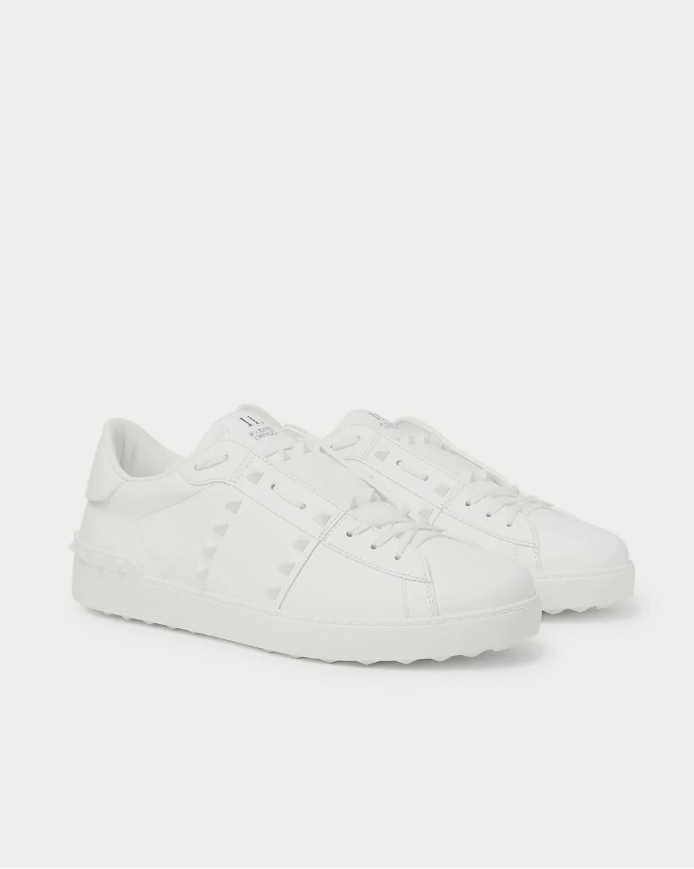 Valentino Open Rockstud Leather White Low-Top Sneakers – Luxury Designer Trainers