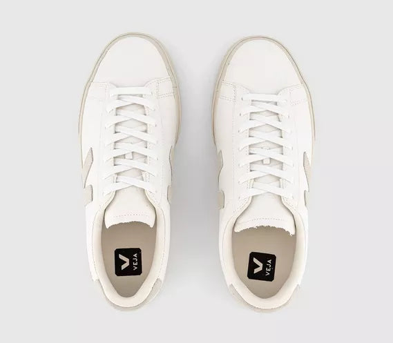 VEJA Campo Trainers – White Black Leather Sneakers