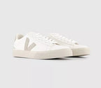 VEJA Campo Trainers – White Black Leather Sneakers