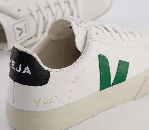 VEJA Campo Trainers ‘White Emeraude Black’ – Sustainable Leather Sneakers