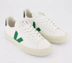 VEJA Campo Trainers ‘White Emeraude Black’ – Sustainable Leather Sneakers