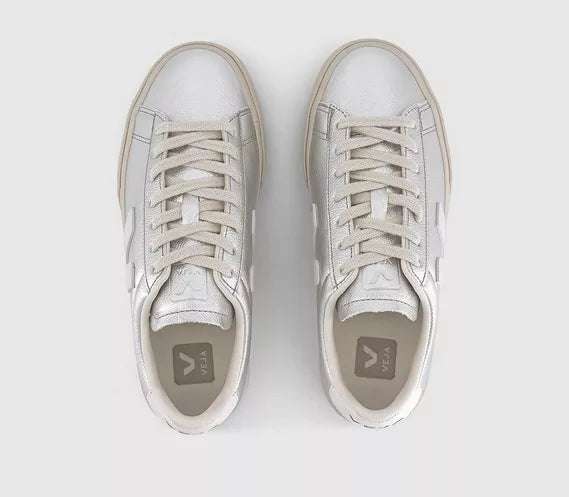 VEJA Campo Trainers ‘Silver White’ – Sustainable Minimalist Sneakers