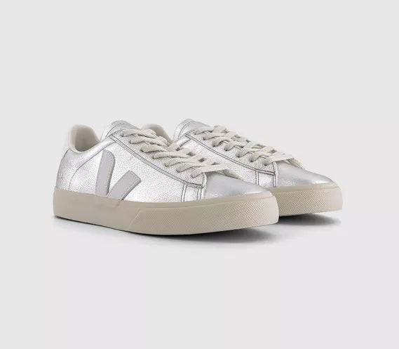 VEJA Campo Trainers ‘Silver White’ – Sustainable Minimalist Sneakers