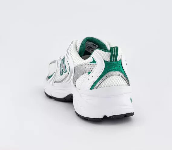 New Balance 530 ‘White Green Silver’ Trainers – Mesh & ABZORB Cushioning