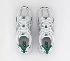 New Balance 530 ‘White Green Silver’ Trainers – Mesh & ABZORB Cushioning