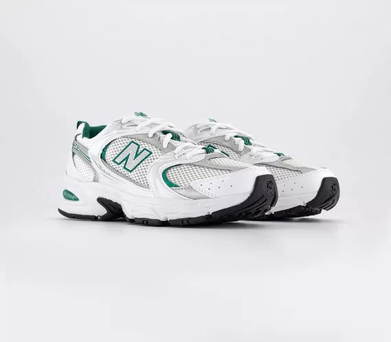 New Balance 530 ‘White Green Silver’ Trainers – Mesh & ABZORB Cushioning