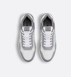 Dior B27 Uptown Low-Top Sneakers – Grey Calfskin & White Dior Oblique Galaxy Leather