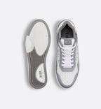 Dior B27 Uptown Low-Top Sneakers – Grey Calfskin & White Dior Oblique Galaxy Leather