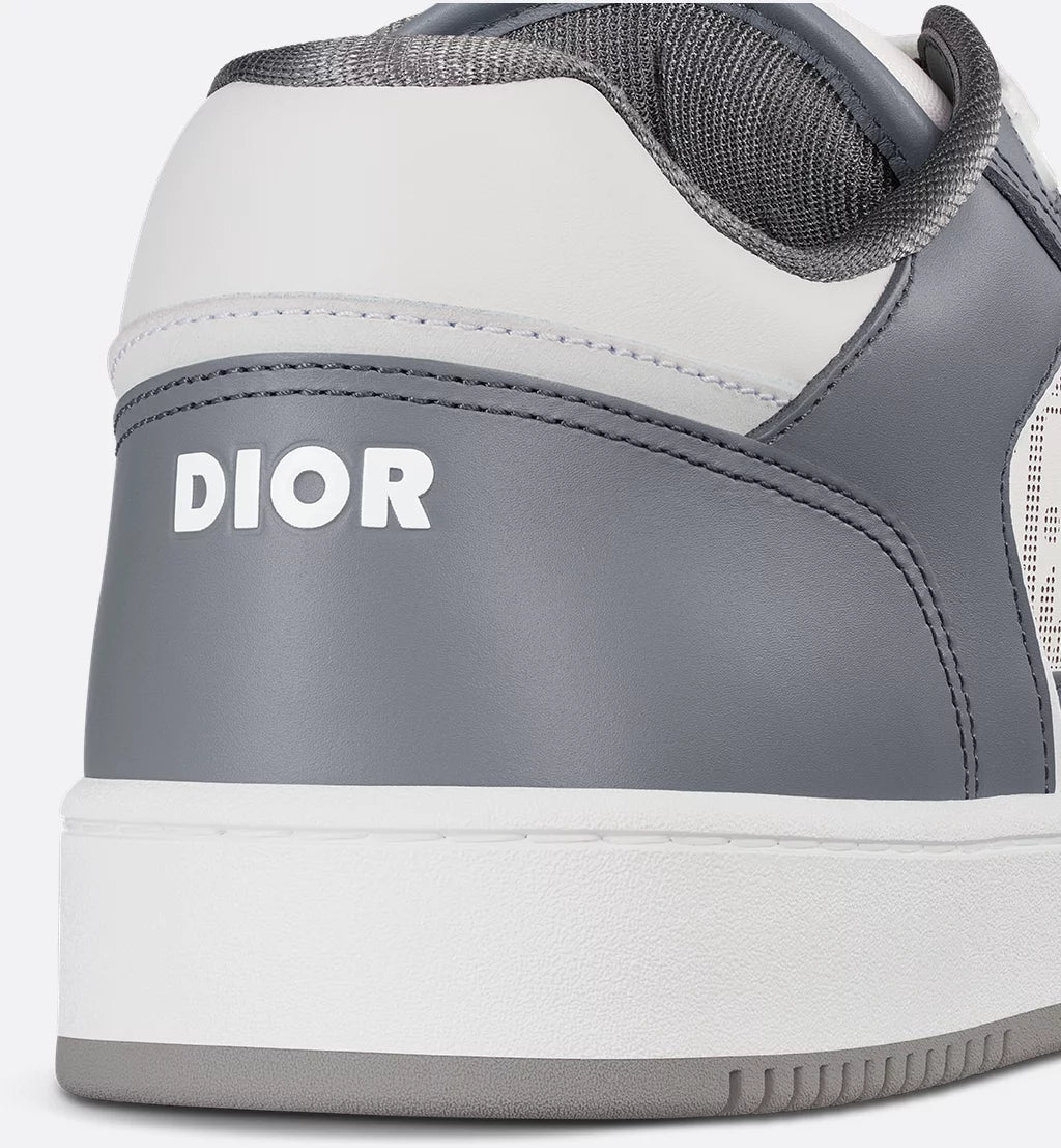 Dior B27 Uptown Low-Top Sneakers – Grey Calfskin & White Dior Oblique Galaxy Leather