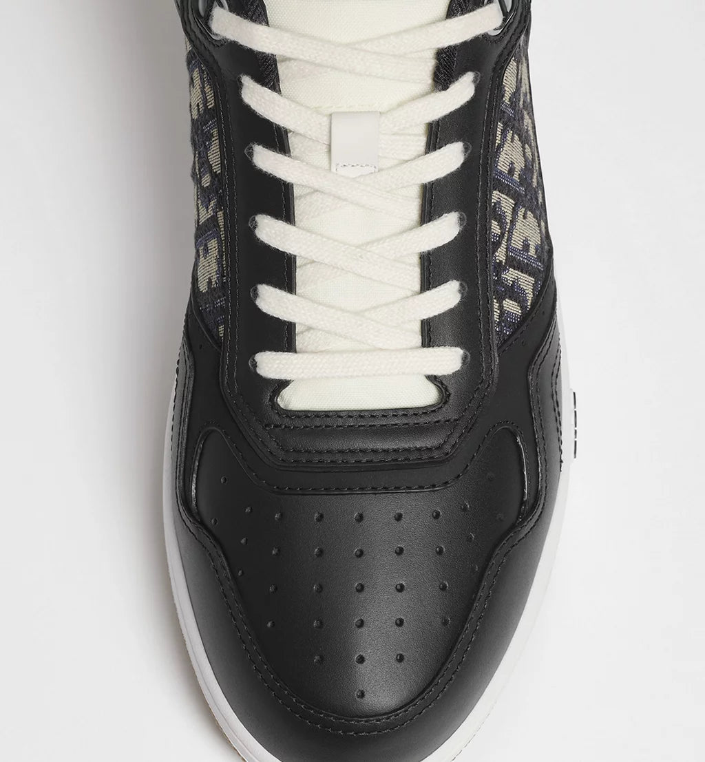 Dior B27 Uptown Low-Top Sneakers – Black Calfskin & Dior Oblique Jacquard