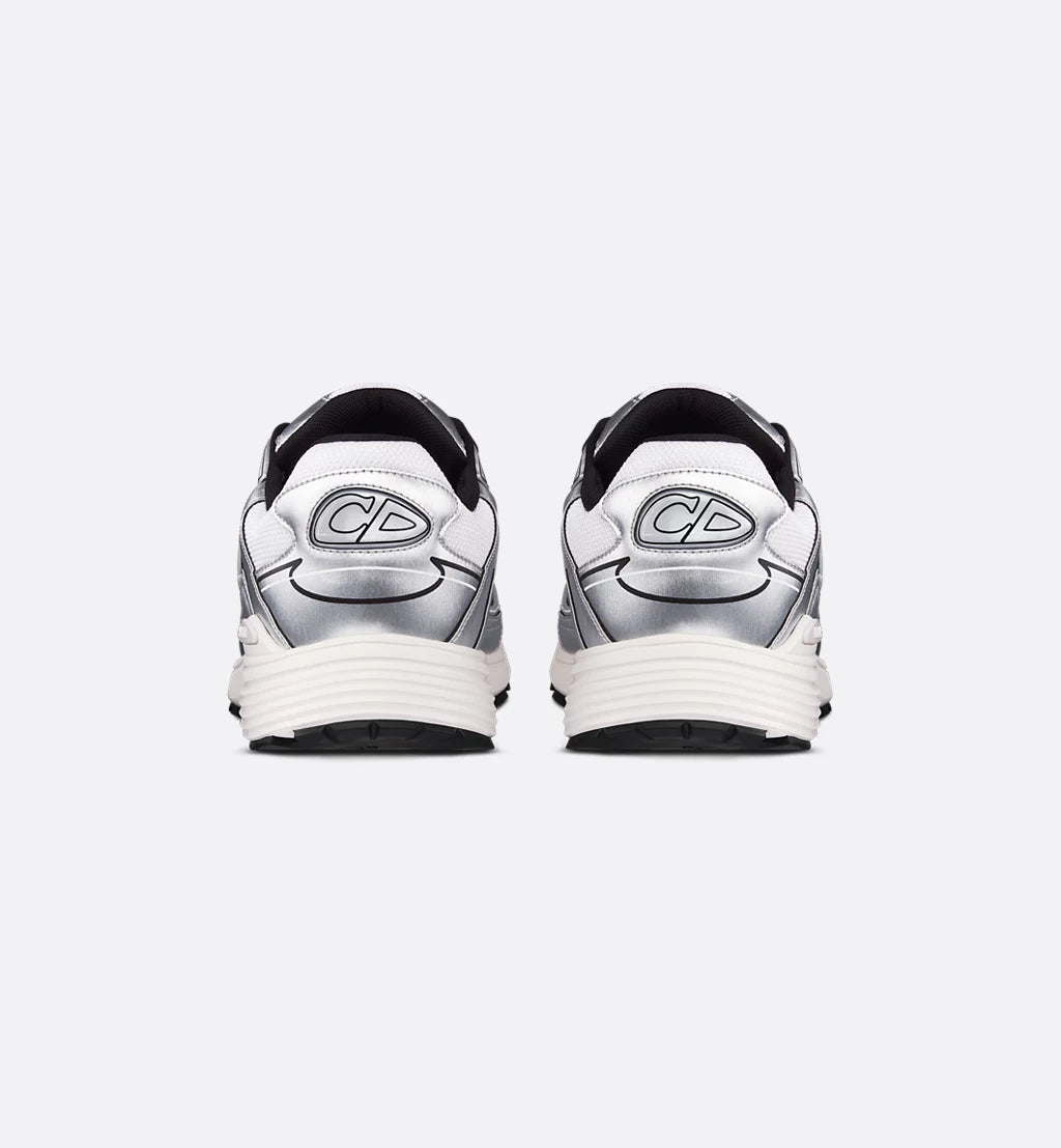Dior B30 Countdown Sneakers – White Metallic Mesh & Silver Technical Fabric