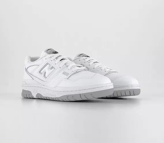 New Balance BB550 ‘White Grey’ Trainers – Leather Retro Basketball Sneakers