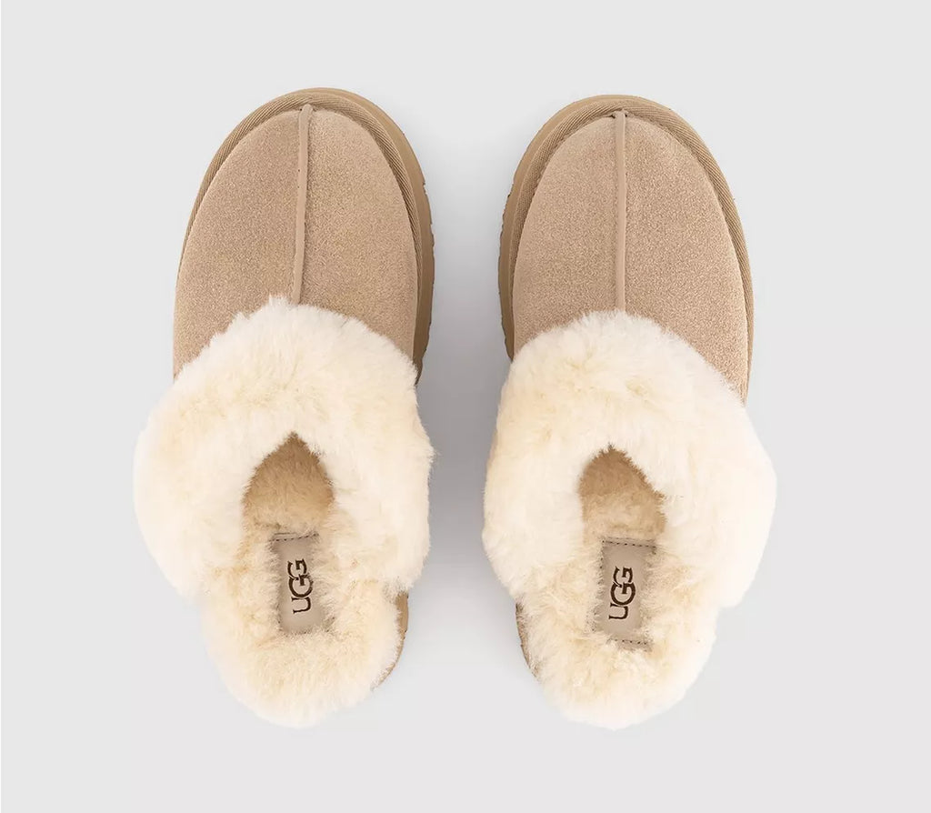 UGG Disquette Slippers Sand – Women’s Suede Platform Slip-On Comfort Slippers