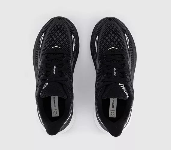 HOKA Clifton 9 Trainers – Black / White