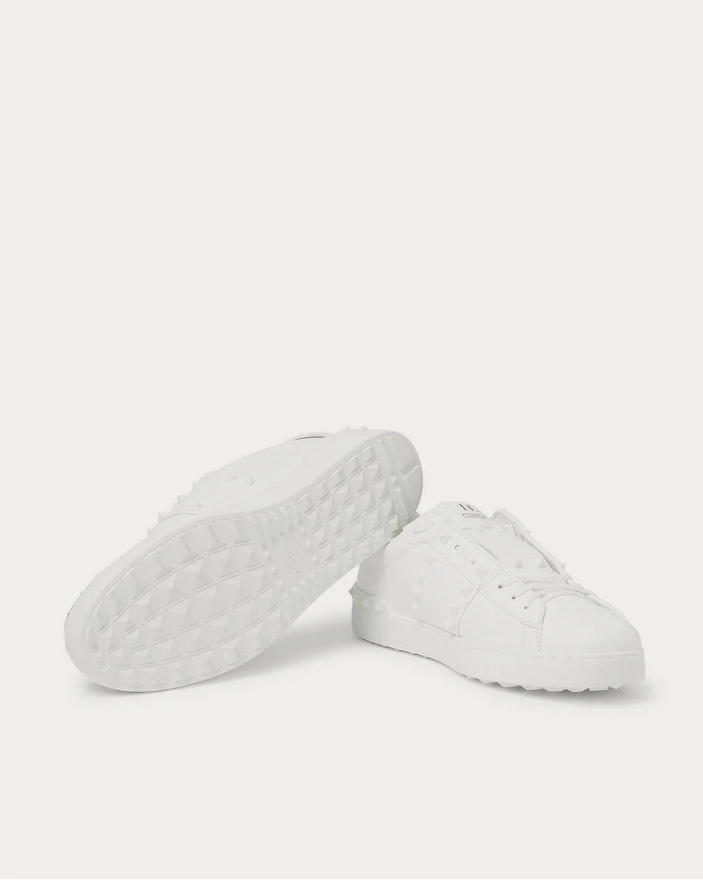 Valentino Open Rockstud Leather White Low-Top Sneakers – Luxury Designer Trainers