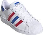 adidas Superstar Mens Classic Trainers in White Blue Red